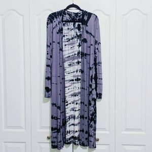 Target Purple and Black Tie-Dye Long Jacket